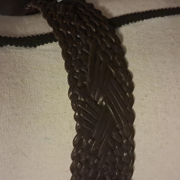 Harold's Women Wide Braided Brown Leather Belt Country Western Boho Size S - Picture 3 of 9